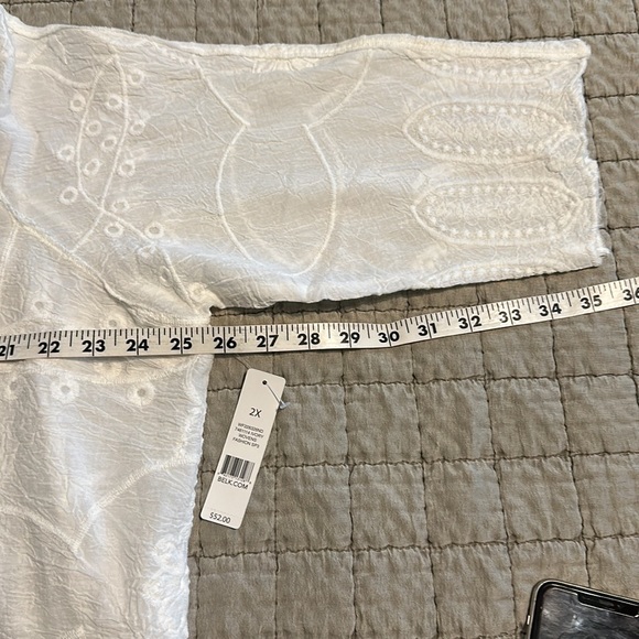 New Directions ivory cotton lace blouse 2X - Picture 3 of 6